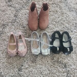 Kids Pink, Silver, and Black Shoes Set